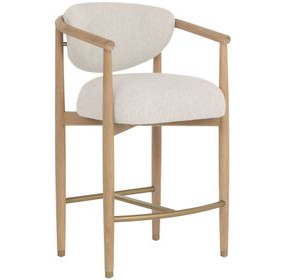 Sigrid Monument Oatmeal Upholstered Counter Height Stool