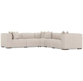 Bliss Cream 5 Piece Modular Power Reclining Sectional with Pillows
