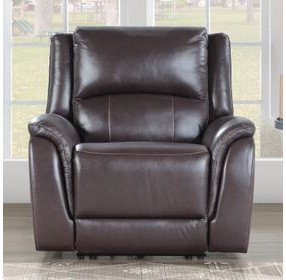 Alexandria Chocolate Power Recliner with USB Charging