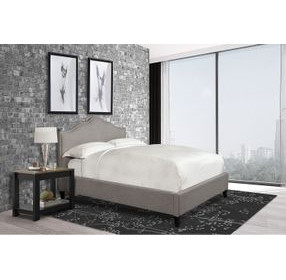 Jamie Falstaff Gray Performance Fabric Queen Upholstered Panel Bed