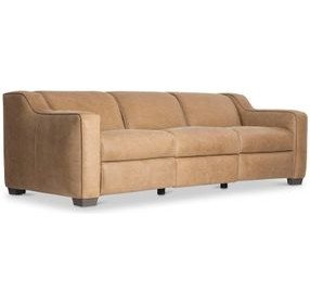 Flynn Brown Leather 94" Power Motion Sofa