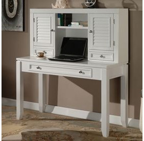 Boca Cottage White 48" Desk with Hutch