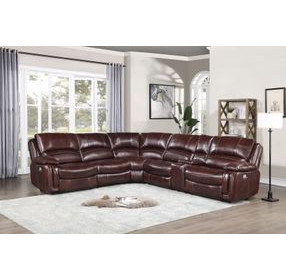 Denver Brown 6 Piece Modular Power Reclining Sectional with USB Charging