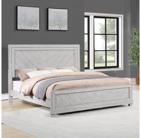 Montana Gray Queen Low Profile Panel Bed
