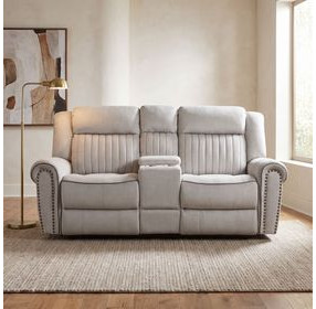 Brennen Mist Double Power Reclining Loveseat with Center Console