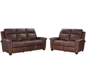 Briar Clifton Chocolate Leather 86" Power Reclining Living Room Set with Power Headrests