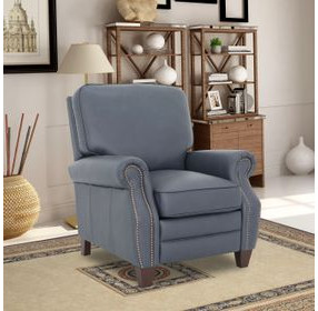 Briarwood Santa Fe Ocean Leather Push Thru The Arms Recliner