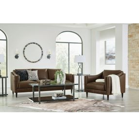 Brighton Bomber Tan Leather Living Room Set