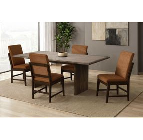 Perth Brown Upholstered Dining Side Chair Set of 2
