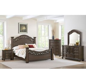 Rosalinda Mahogany King Panel Bed