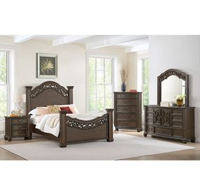 Rosalinda Mahogany Queen Panel Bed