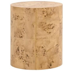 Burl Brown Round Accent Table