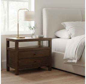 Windsor Dark Brown 2 Drawer Nightstand