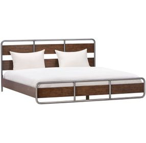 Zest Dark Oak and Gray Platform Bedroom Set