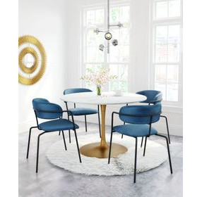 Ithaca White And Gold Dining Table
