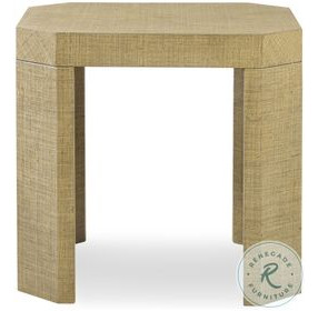 Gustav Natural Lacquered Linen Side Table