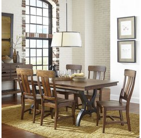 District Copper and Black 96" Extendable Rectangular Dining Table