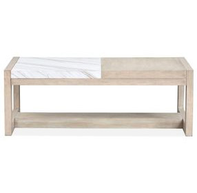 Preston Gallery Buff and Antique Silver Rectangular Marble Top Occassional Table Set