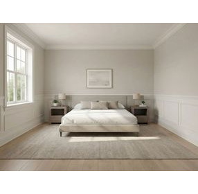 Zest Light Gray Upholstered Wall Panel Bedroom Set