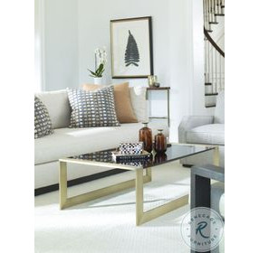 Compositions Black And Satin Brass Cocktail Table