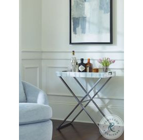 Compositions Faux Horn And Pewter Tray Table