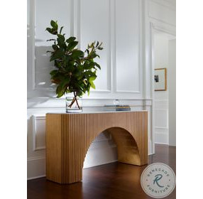 Compositions Honed Volakas Marble And Gold Leaf Console Table