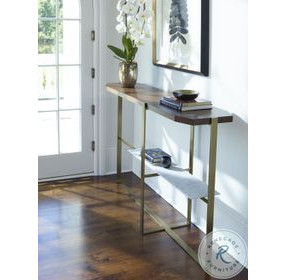 Compositions Brown And Satin Brass Console Table