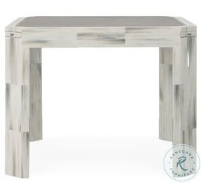 Compositions Faux Horn And Grey Leather Game Table