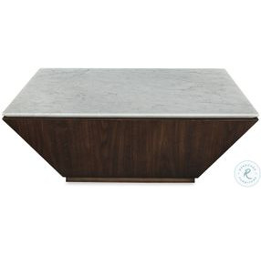 Compositions Honed Volakas Marble And Walnut Cocktail Table