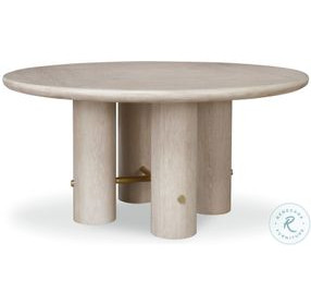 Cadence Sand Cerused 64" Round Dining Room Set