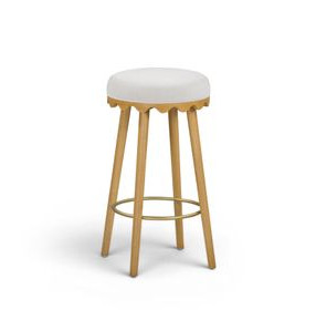 Oodle Cream Performance Vegan Mohair Upholstered Bar Stool