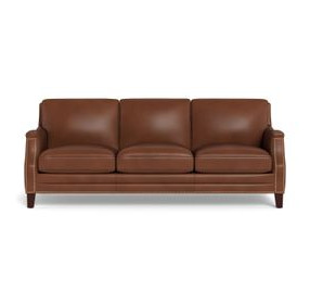 Camden Pecan Leather Living Room Set