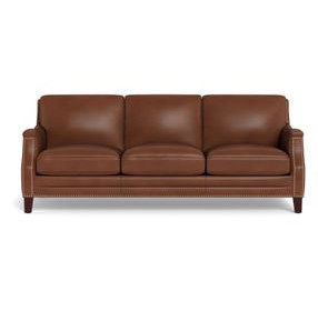 Camden Pecan Leather Living Room Set