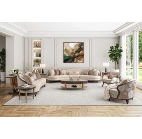 Camellia Field Warm Pecan Rectangular Console Table with Mirror