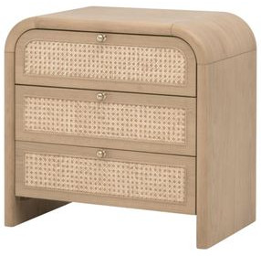 Cannes Brown 3 Drawers Nightstand