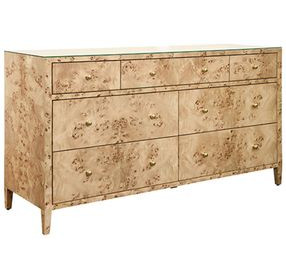 Carnegie Burl Wood 7 Drawer Dresser