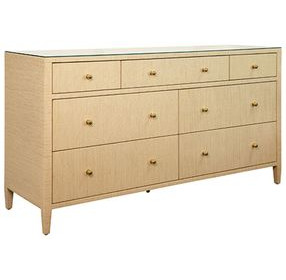 Carnegie Natural Grasscloth 7 Drawer Dresser
