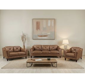 Cassie Latte Leather Living Room Set