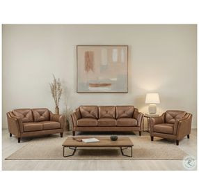 Cassie Latte Leather 62" Loveseat