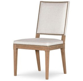 Monterey Hawthorne Light and Cream Upholstered Side Chair with Nailhead Trim