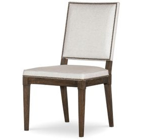 Monterey Hawthorne Dark and Cream Upholstered Side Chair with Nailhead Trim