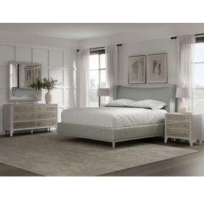Edwin Celery Queen Upholstered Wing Shelter Bed