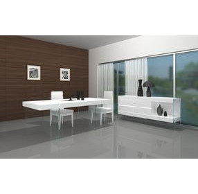 Cloud White High Gloss 78" Rectangular Dining Table