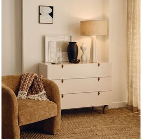 Winfield Cream Antique Brass Dresser