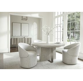 Tempo Beige 80" Round Extendable Dining Table