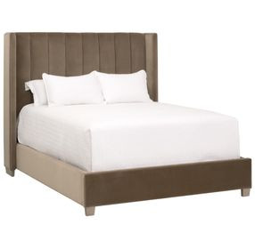 Chandler Brown Queen Upholstered Low Profile Bed