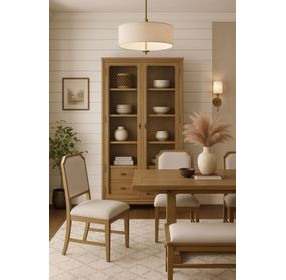 Magnolia Cashew 2 Glass Door Tall Display Cabinet