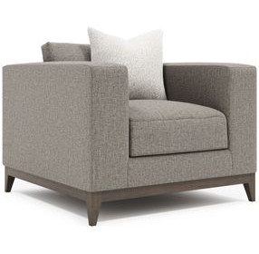 Noel Gray Upholstered Lounge Chair with Pillow