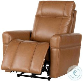 Branford Steamboat Ecru Leather Zero Gravity Power Recliner
