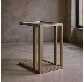 Glaze Quartz Rectangular Glass Top End Table